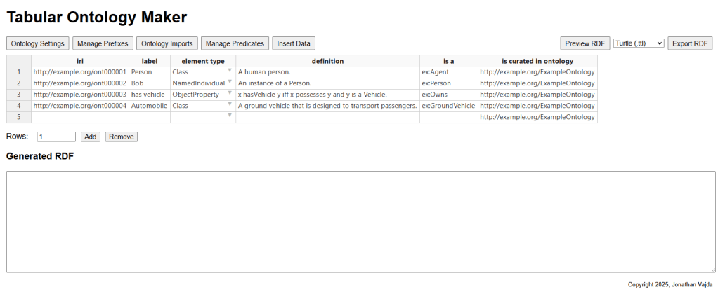 Tabular Ontology Maker v.1 (alpha)